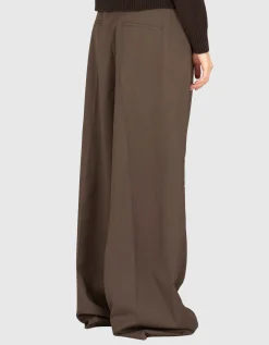Nadelstreifen-Wide-Leg Woll-Hose