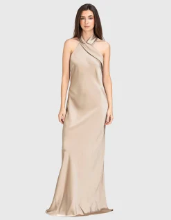 Neckholder Satin-Kleid Pandora