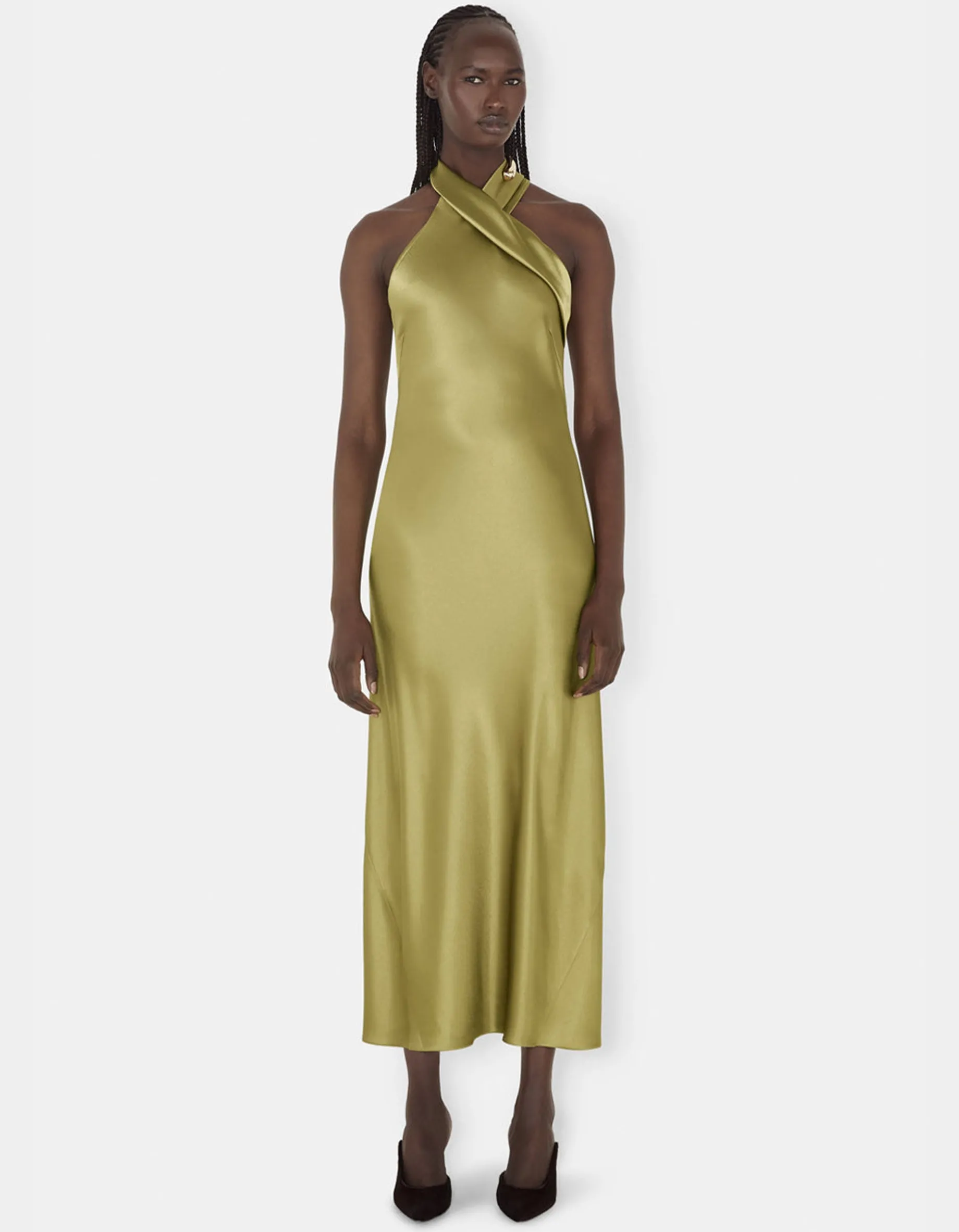 Neckholder Satin-Kleid Pandora