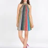 Neckholder-Minikleid mit Effektgarn