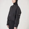 Nylon-Mix Bomberjacke mit Zipper-Details