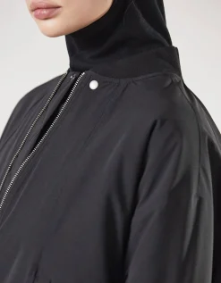 Nylon-Mix Bomberjacke mit Zipper-Details