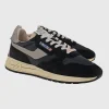 Nylon-Sneaker mit Leder-Details