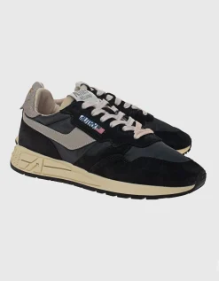 Nylon-Sneaker mit Leder-Details