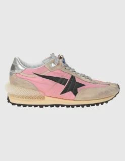 Nylon-Sneaker mit Leder-Details