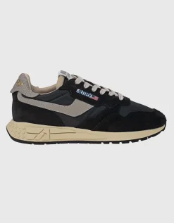 Nylon-Sneaker mit Leder-Details