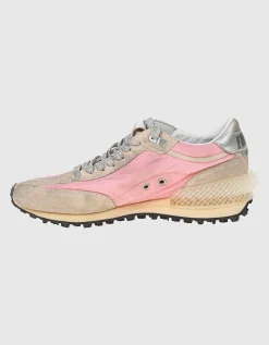 Nylon-Sneaker mit Leder-Details