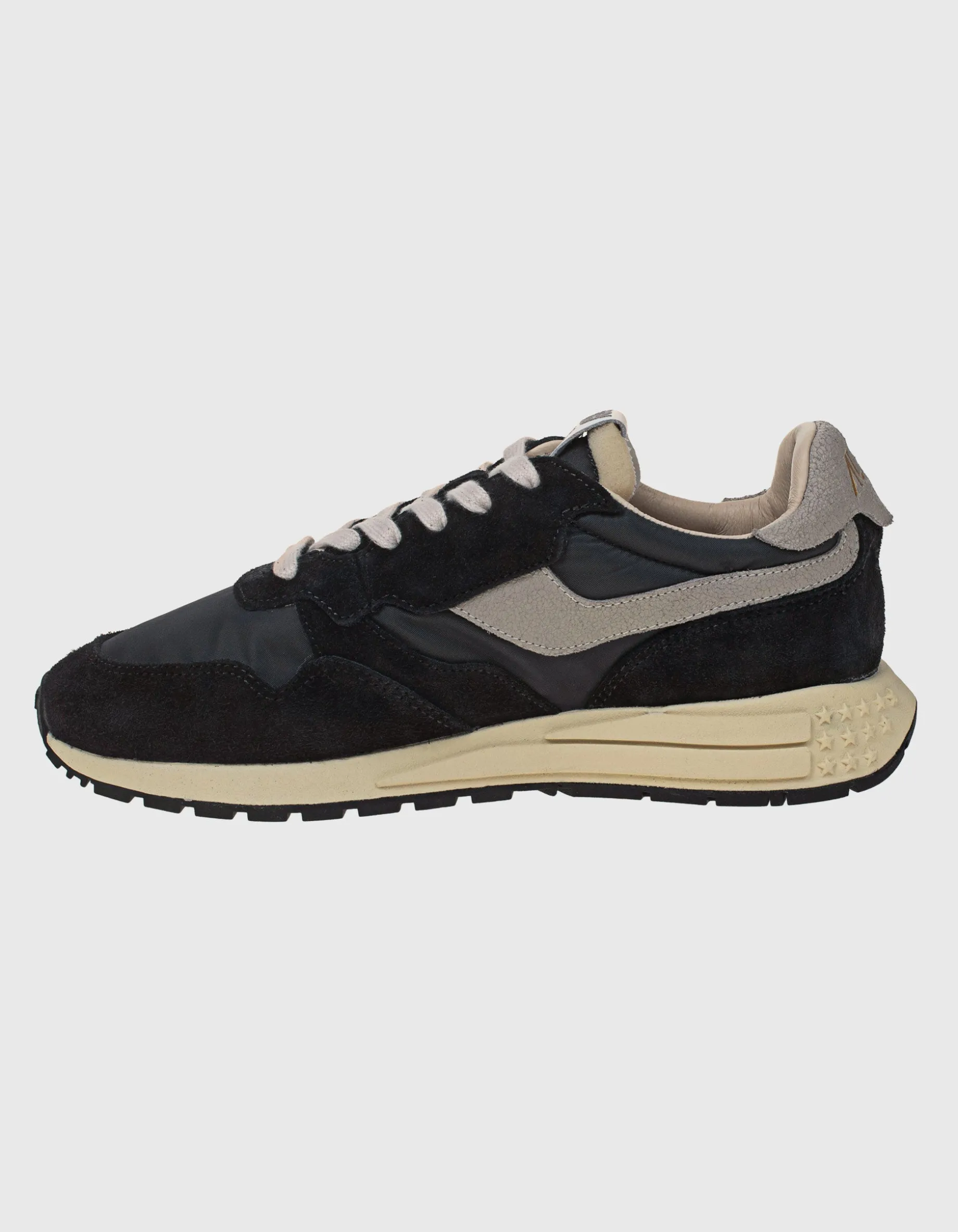 Nylon-Sneaker mit Leder-Details