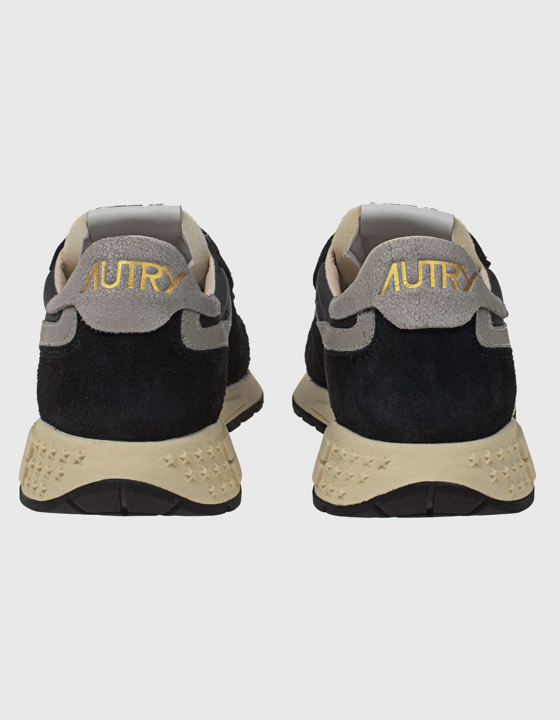 Nylon-Sneaker mit Leder-Details