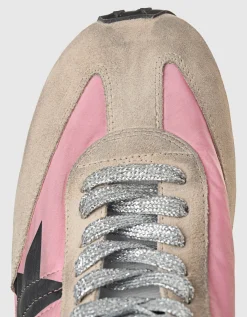 Nylon-Sneaker mit Leder-Details