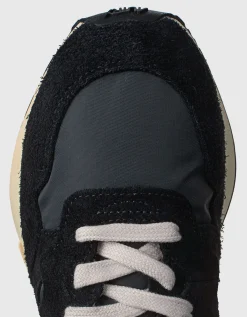 Nylon-Sneaker mit Leder-Details