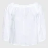 Off-Shoulder Leinen-Bluse