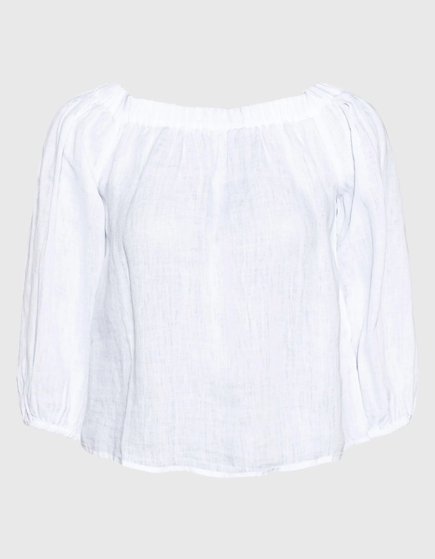 Off-Shoulder Leinen-Bluse