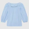 Off-Shoulder Leinen-Bluse