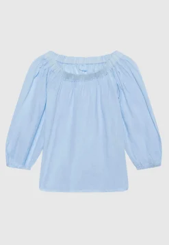 Off-Shoulder Leinen-Bluse