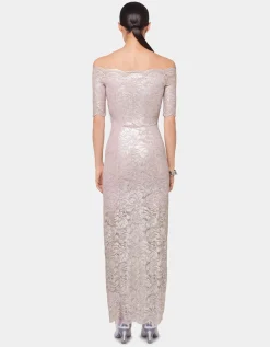 Off-Shoulder Maxi-Spitzen-Kleid