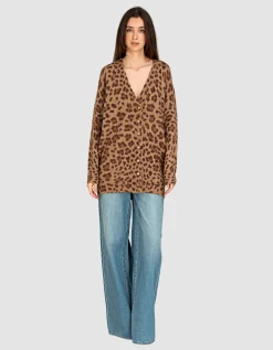 Oversize Alpaka-Mix Cardigan Crush im Leo-Design