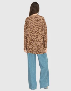 Oversize Alpaka-Mix Cardigan Crush im Leo-Design