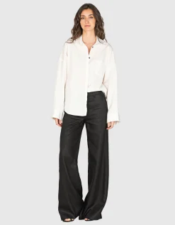 Oversize Bluse mit Brusttasche