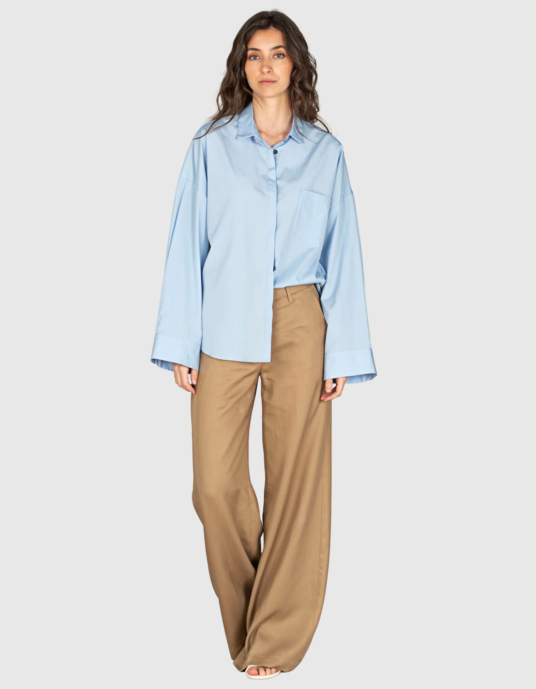 Oversize Bluse mit Brusttasche