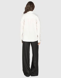 Oversize Bluse mit Brusttasche