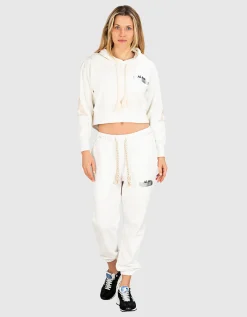 Oversize Crop-Hoodie mit Stickereien