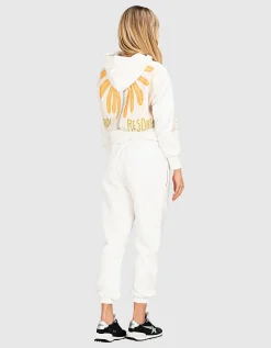 Oversize Crop-Hoodie mit Stickereien