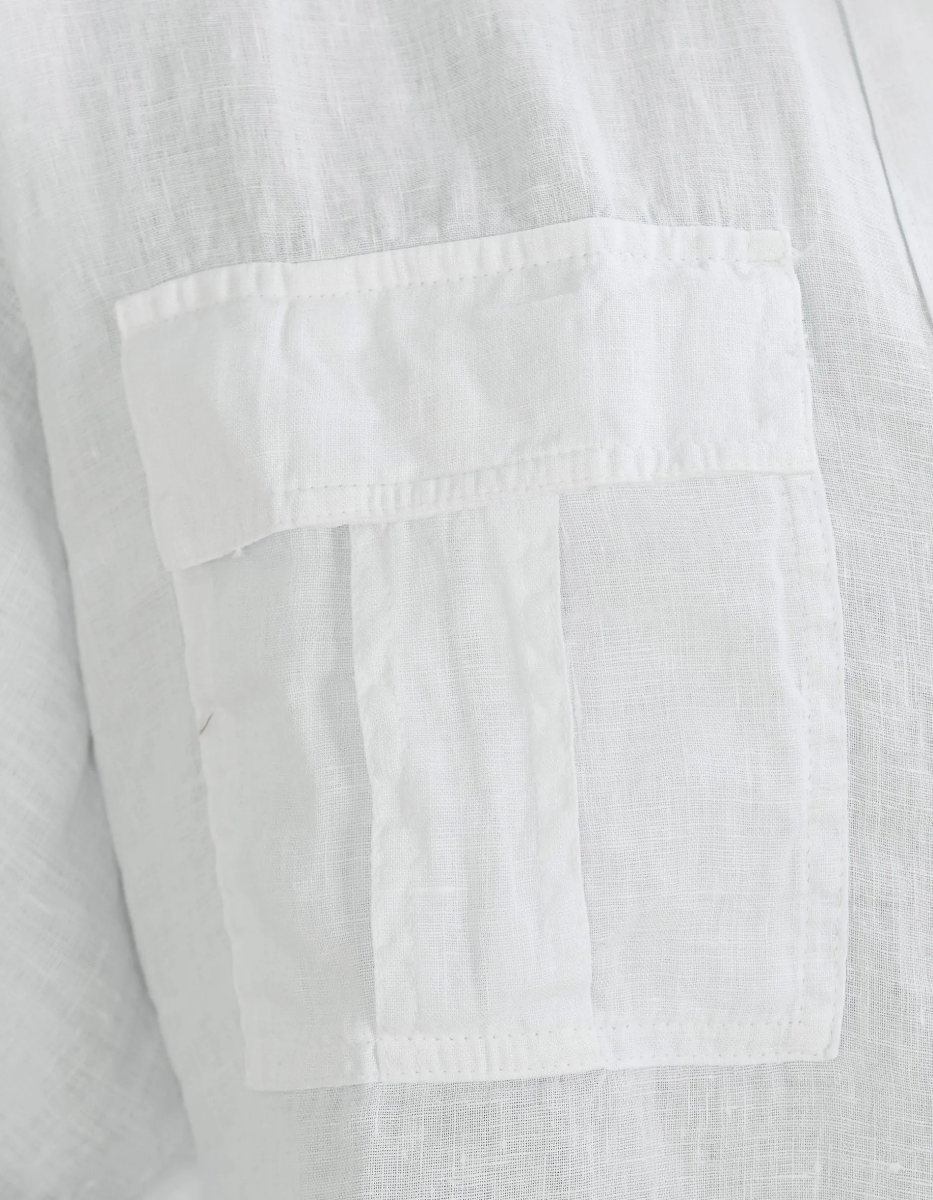 Oversize Cropped Leinen-Bluse