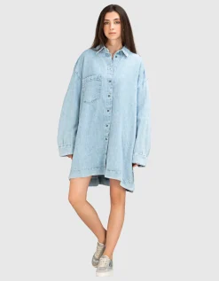 Oversize Denim-Hemdkleid Kansas