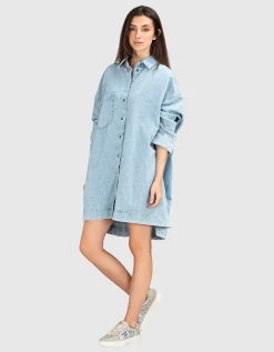 Oversize Denim-Hemdkleid Kansas
