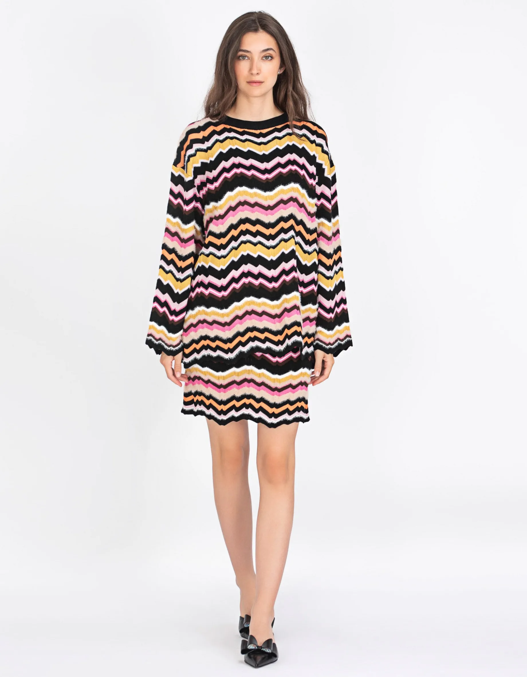 Oversize Feinstrickpullover mit Fuzzy-Details