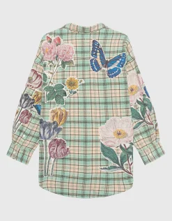 Oversize Flanell-Hemd mit Applikation