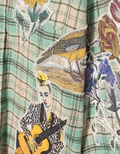 Oversize Flanell-Hemd mit Applikation