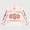 Oversize Jacquard-Bluse Dilos mit Bindedetail
