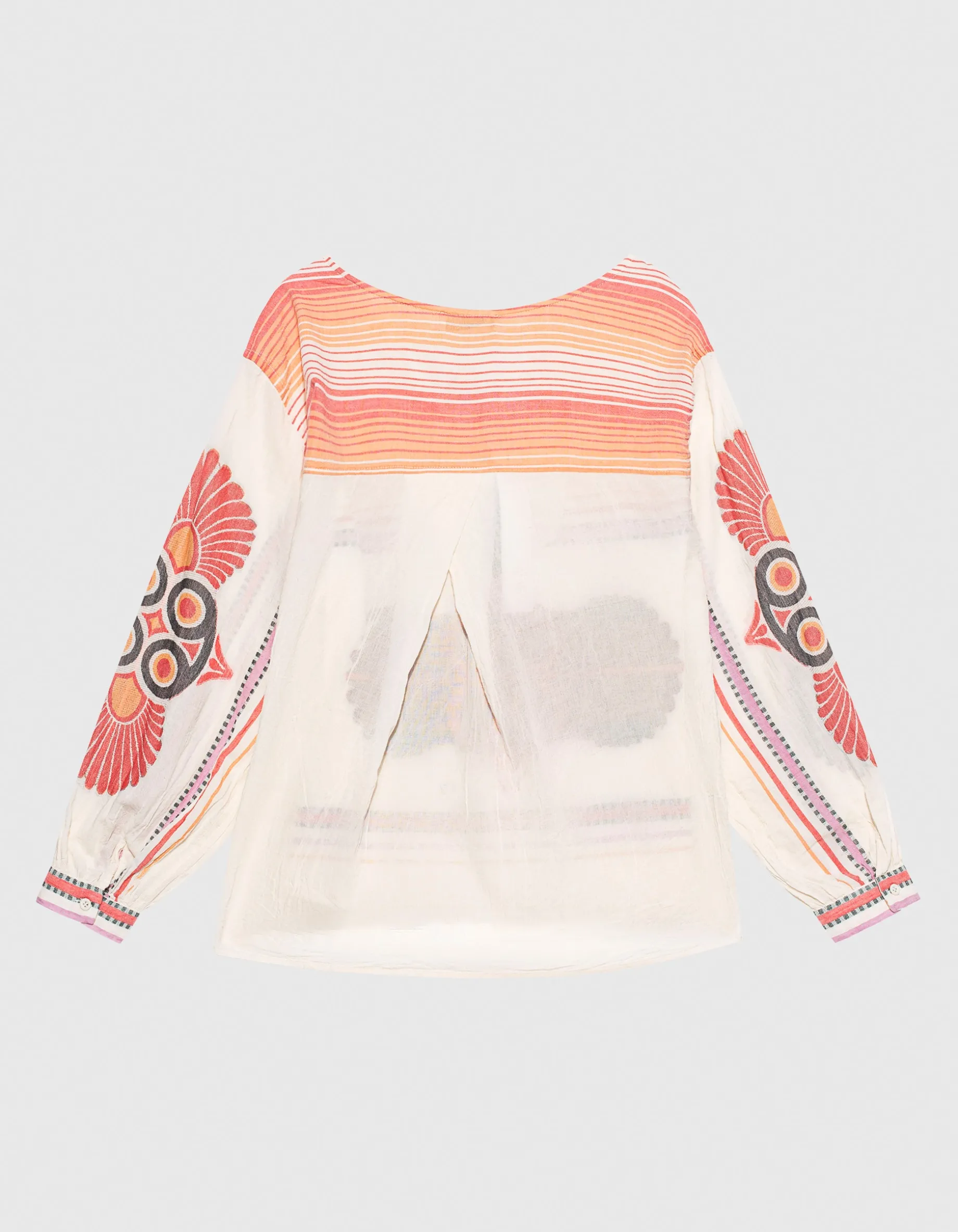 Oversize Jacquard-Bluse Dilos mit Bindedetail