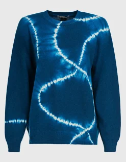 Oversize Kaschmirpullover im Batik-Design