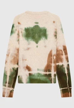 Oversize Kaschmir-Pullover im Batik-Design