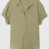 Oversize Kurzarm-Bluse Channing