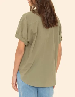 Oversize Kurzarm-Bluse Channing