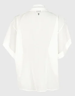 Oversize Kurzarm-Bluse mit Bindedetail