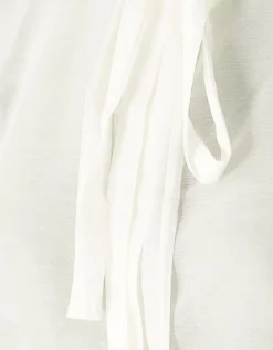 Oversize Kurzarm-Bluse mit Bindedetail