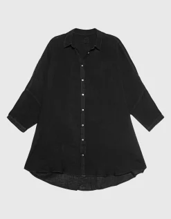 Oversize Leinen-Bluse