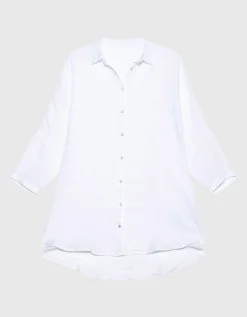 Oversize Leinen-Bluse