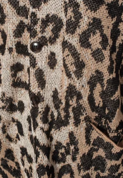 Oversize Leinen-Cardigan im Leo-Design