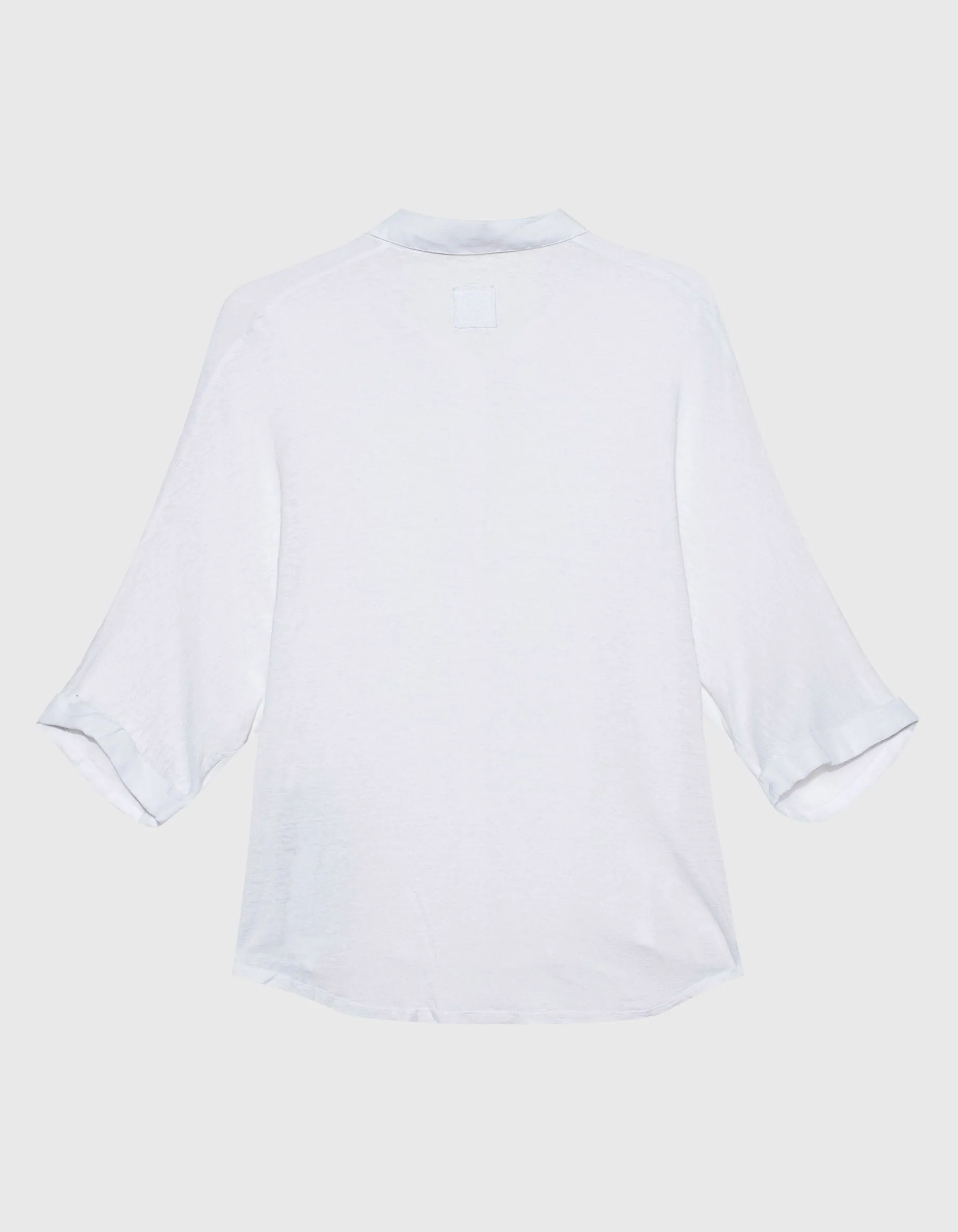 Oversize Leinen-Kurzarm-Bluse