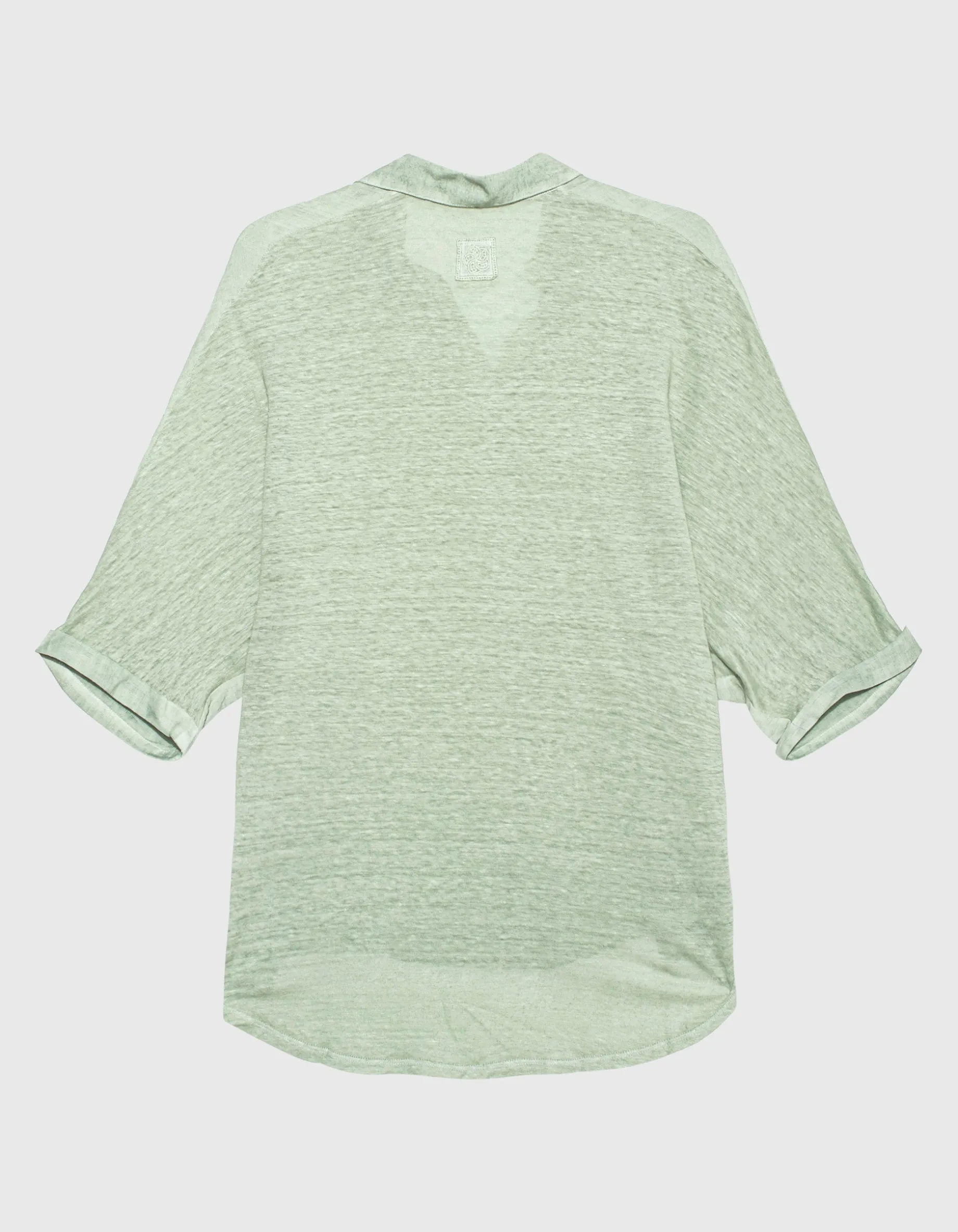 Oversize Leinen-Kurzarm-Bluse