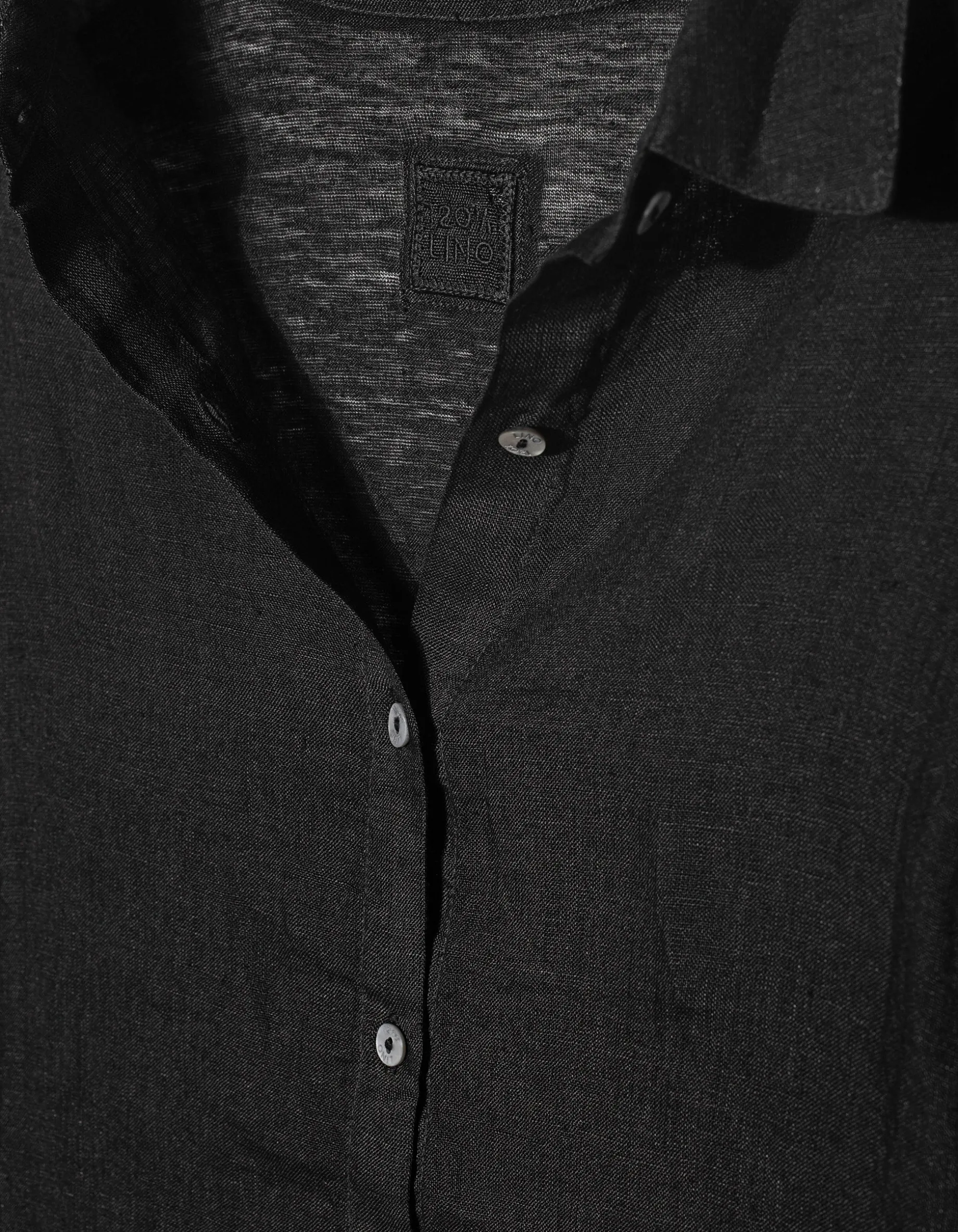 Oversize Leinen-Kurzarm-Bluse