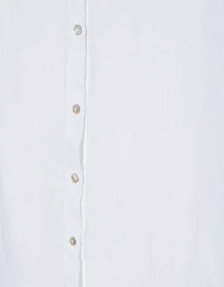 Oversize Leinen-Kurzarm-Bluse