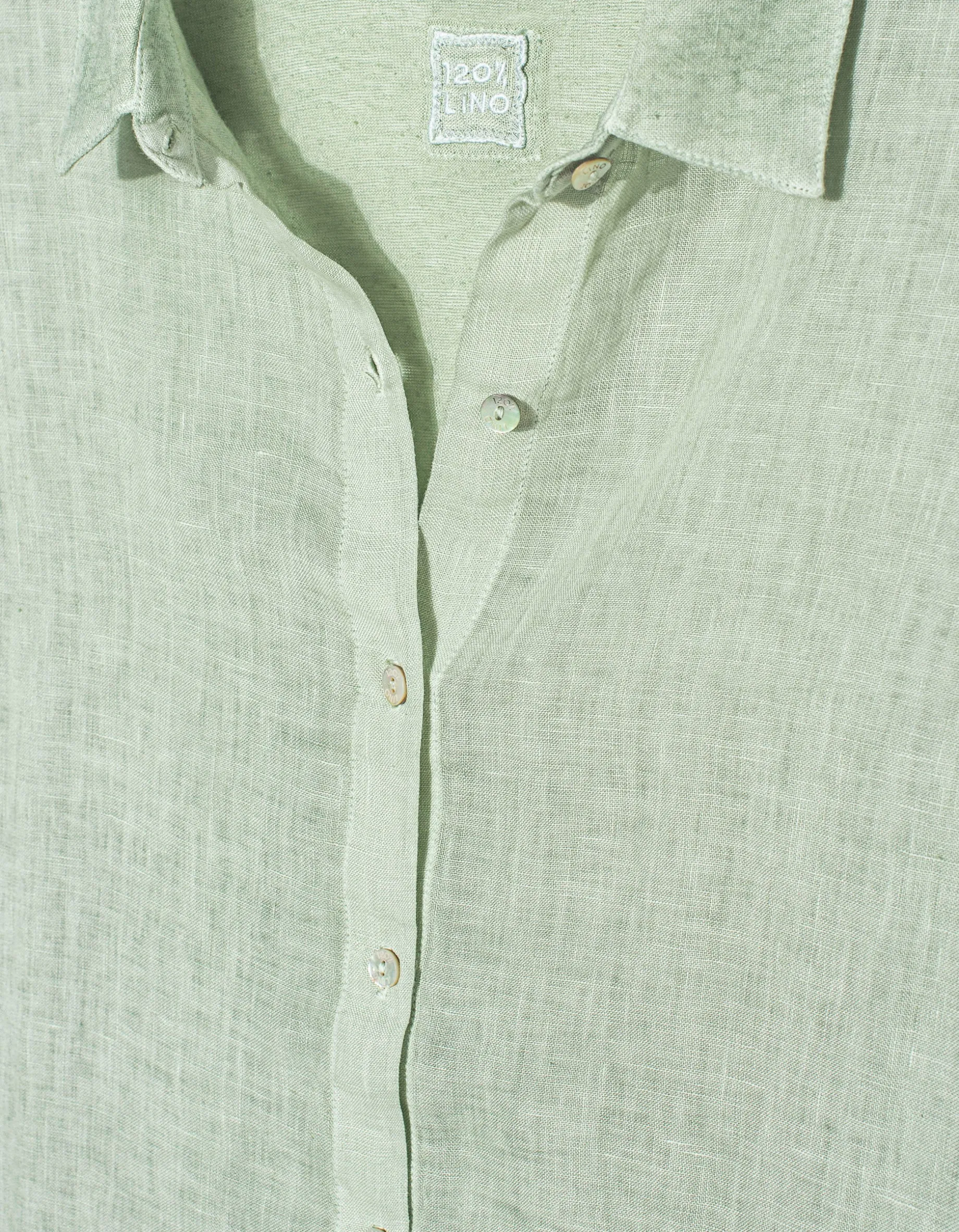 Oversize Leinen-Kurzarm-Bluse