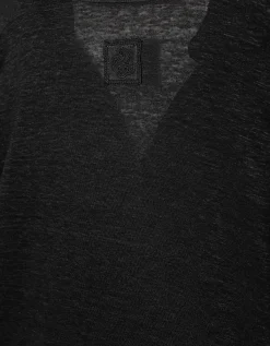 Oversize Leinen-Kurzarm-Bluse